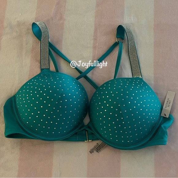 NEW 38C/XL VICTORIA'S SECRET SWIM Shine Strap Bombshell Push-Up SET - Picture 3 of 12